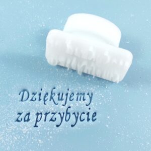 Dziękujemy za przybycie 4,5 x 2,5 cm - mały stempelek do masy cukrowej