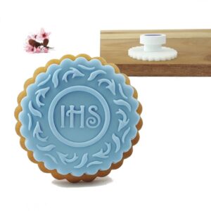 Falbanka 6 cm IHS liście - stempel do pierników
