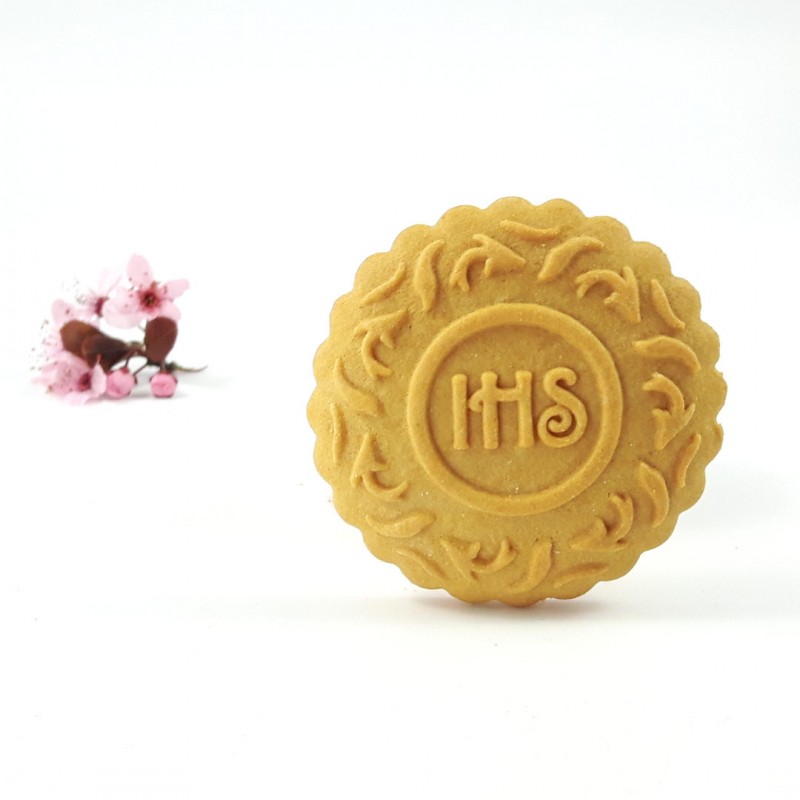 Falbanka 6 cm IHS liście - stempel do pierników