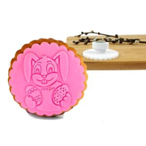 Falbanka 6 cm Zając z pisankami - stempel do ciastek