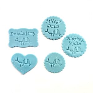 Ptaki na gałęzi 40 mm x 20 mm - stempelek do dekoracji na ciastkach i masie cukrowej