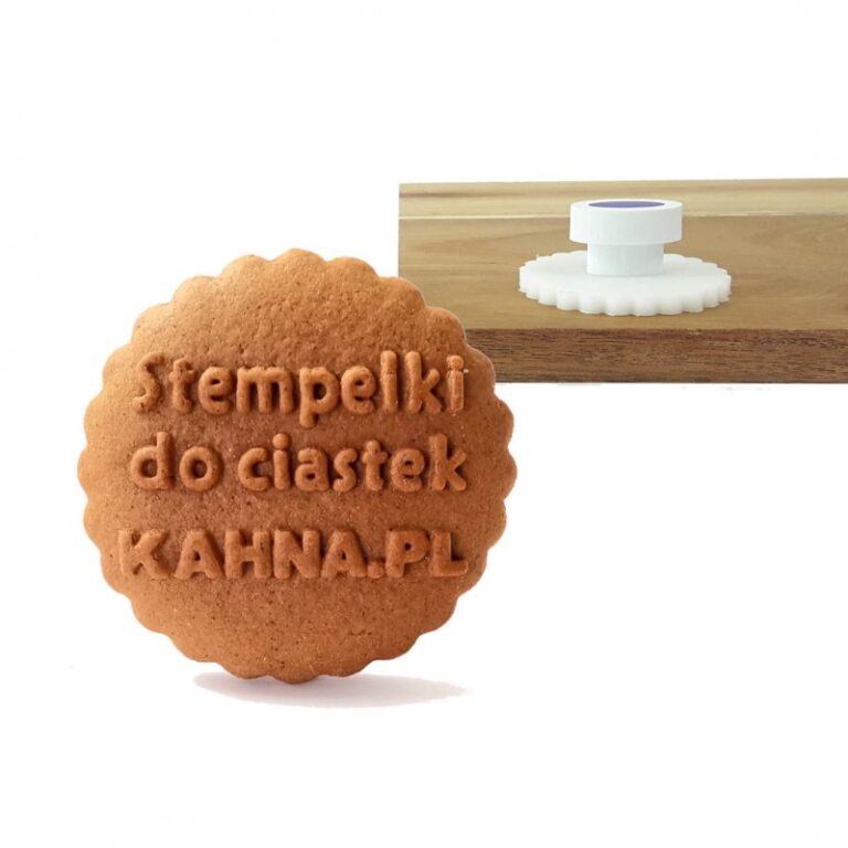 Spersonalizowany stempel do ciastek - koło z falbanką z indywidualnym napisem